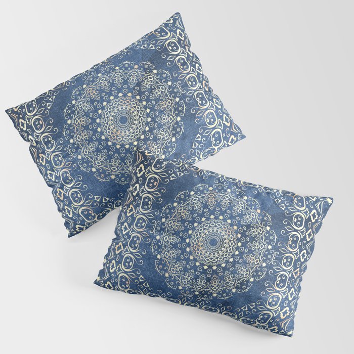 Old Bookshop Magic Mandala in Blue Pillow Sham Gallery Image 1