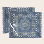 Old Bookshop Magic Mandala in Blue Placemat Gallery Image 1