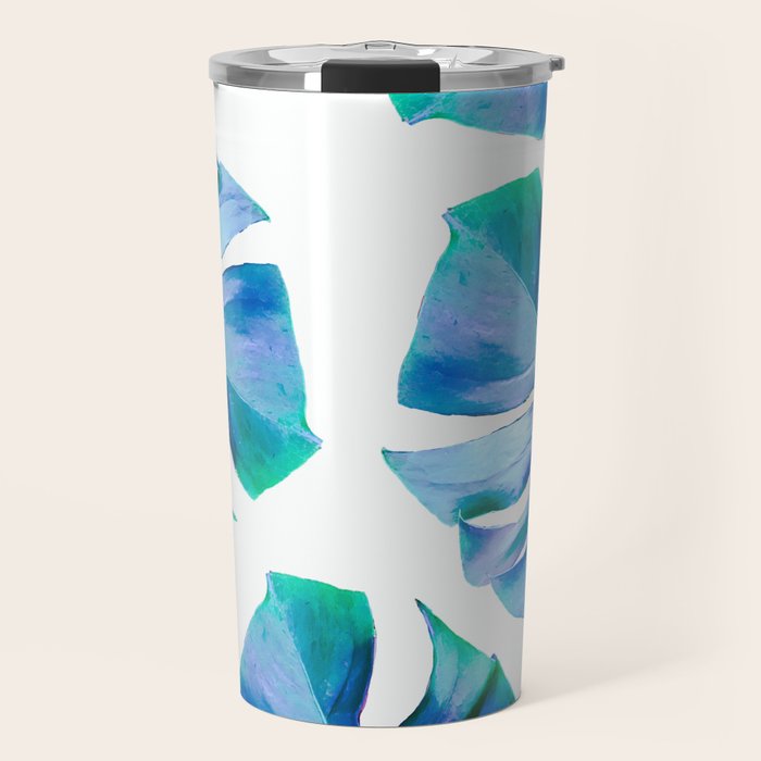 Monstera exotica - azure Travel Mug Gallery Image 1