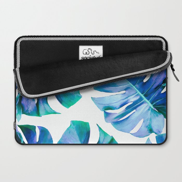 Monstera exotica - azure Laptop Sleeve Gallery Image 2