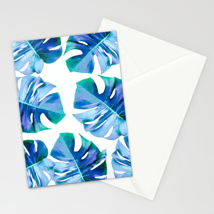 Monstera exotica - azure Stationery Card Gallery Image 2
