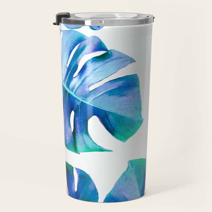 Monstera exotica - azure Travel Mug Gallery Image 3