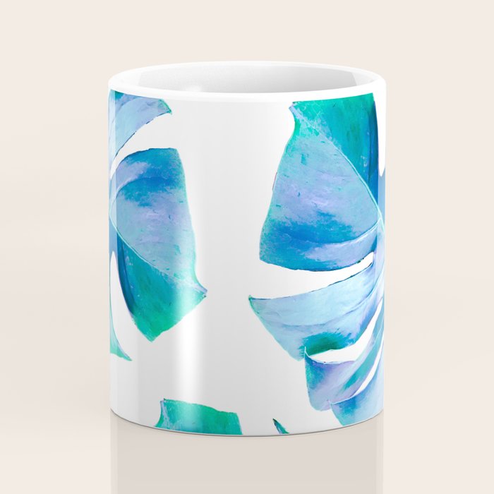 Monstera exotica - azure Coffee Mug Gallery Image 4
