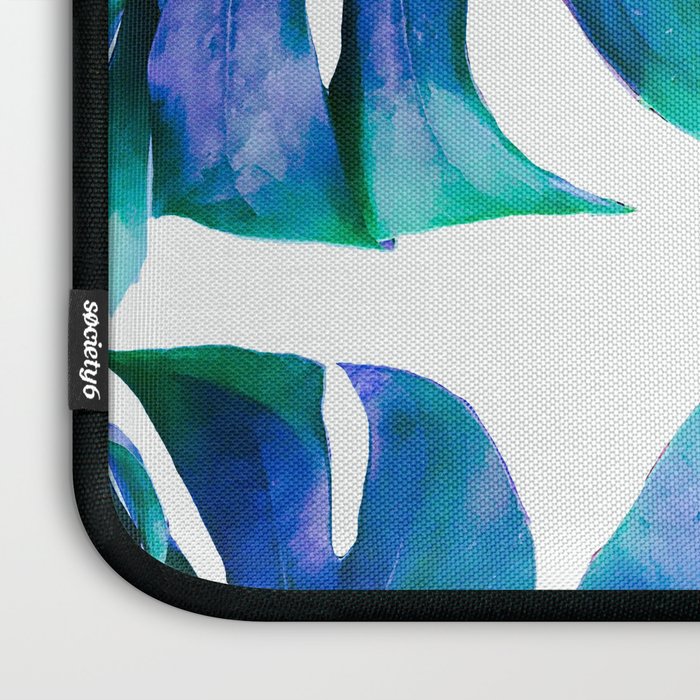 Monstera exotica - azure Laptop Sleeve Gallery Image 3