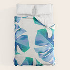 Monstera exotica - azure Duvet Cover Gallery Image 6