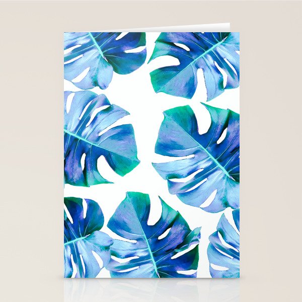 Monstera exotica - azure Stationery Card Gallery Image 2
