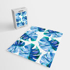 Monstera exotica - azure Jigsaw Puzzle Gallery Image 2
