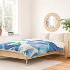 Monstera exotica - azure Duvet Cover Gallery Image 2