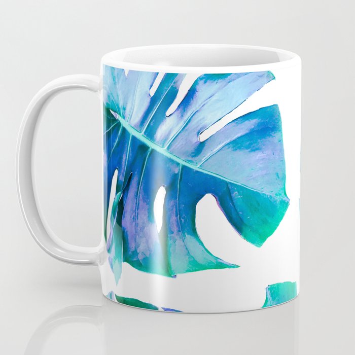Monstera exotica - azure Coffee Mug Gallery Image 3