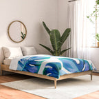 Monstera exotica - azure Comforter Gallery Image 2