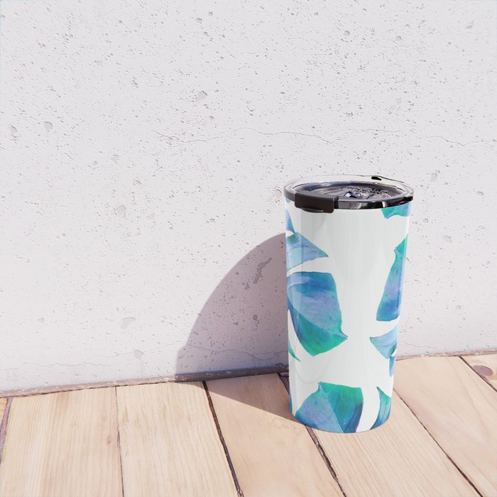 Monstera exotica - azure Travel Mug Gallery Image 4