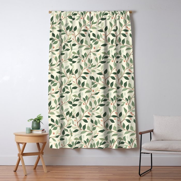 Romantic Botanica Autumn Bloom Window Curtain Gallery Image 1