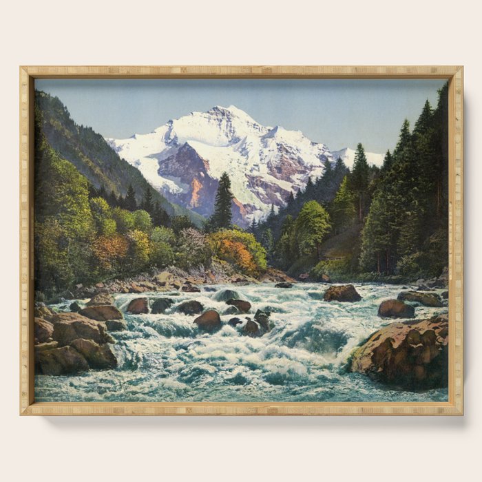 Mountains Forest Rocky River Serving Tray Gallery Image 1