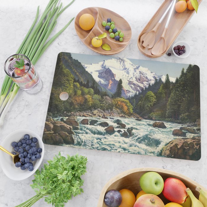 Mountains Forest Rocky River Cutting Board Gallery Image 2