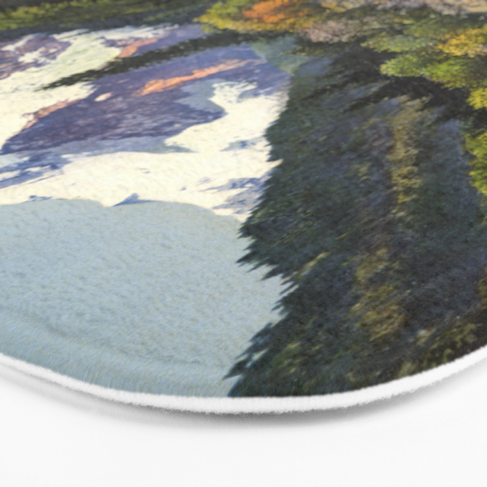 Mountains Forest Rocky River Bath Mat Gallery Image 3