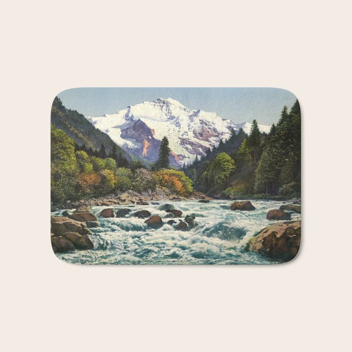 Mountains Forest Rocky River Bath Mat Gallery Image 1
