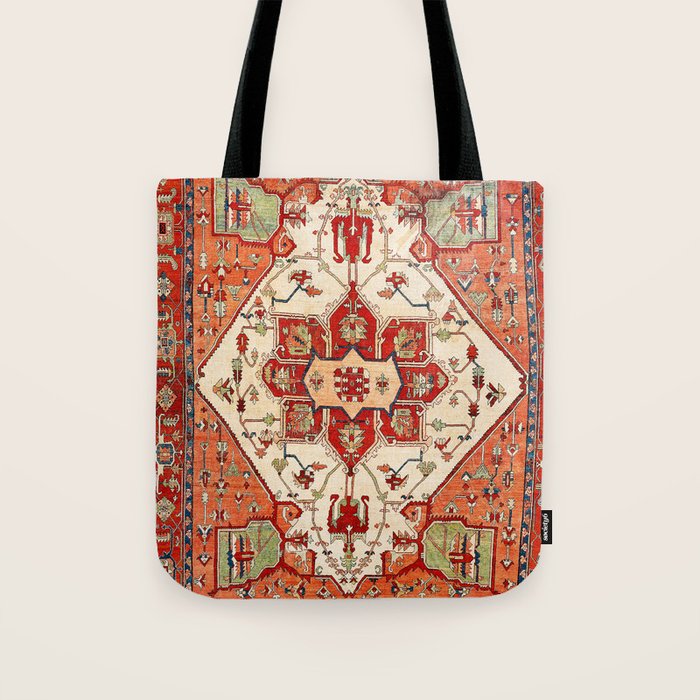 Serapi Azerbaijan Northwest Persian Rug Print Tote Bag Gallery Image 1