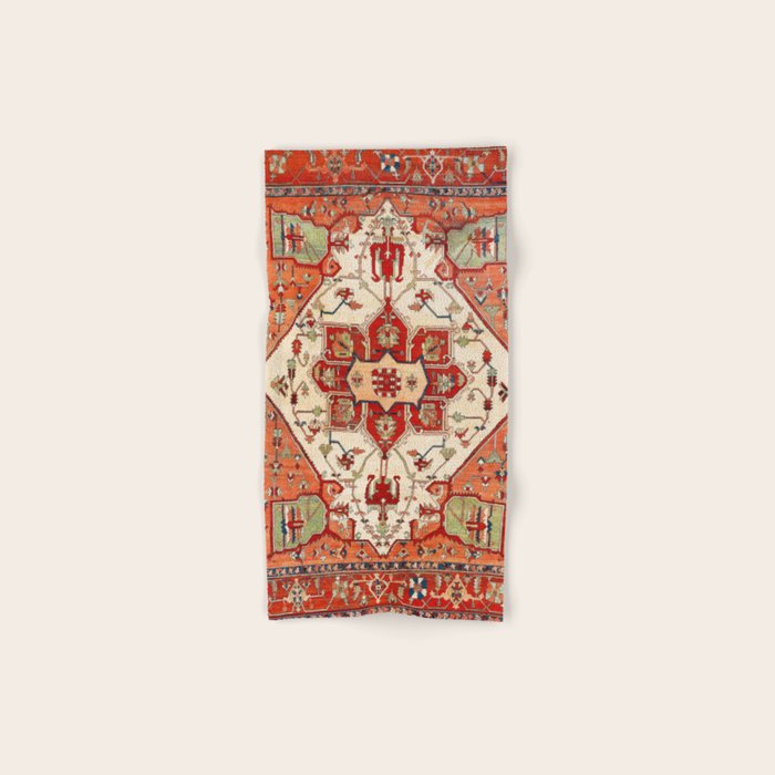 Serapi Azerbaijan Northwest Persian Rug Print Bath Towel Gallery Image 1