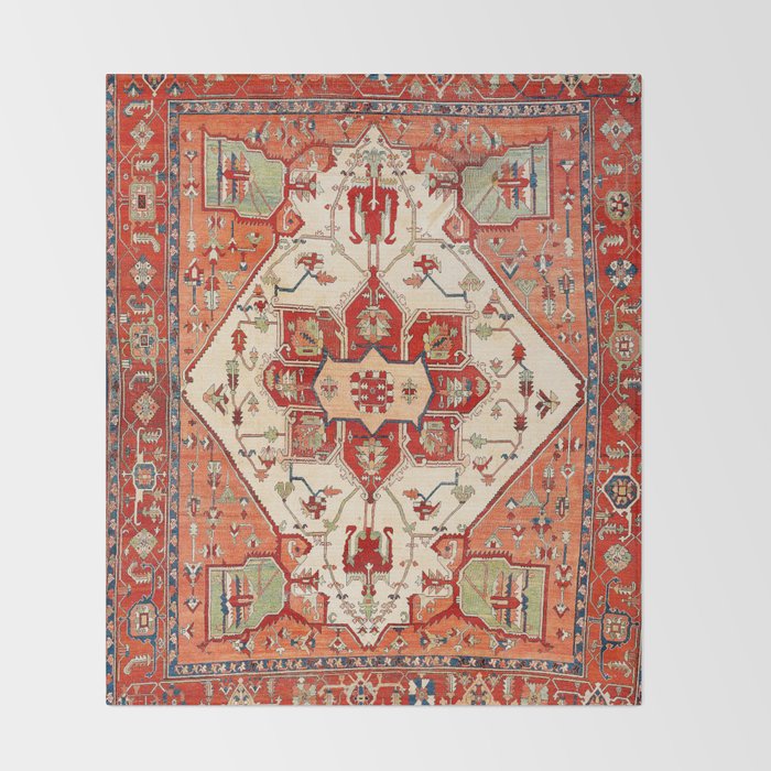 Serapi Azerbaijan Northwest Persian Rug Print Throw Blanket Gallery Image 2