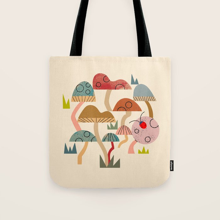 Toadstools and Ladybug Tote Bag Gallery Image 1