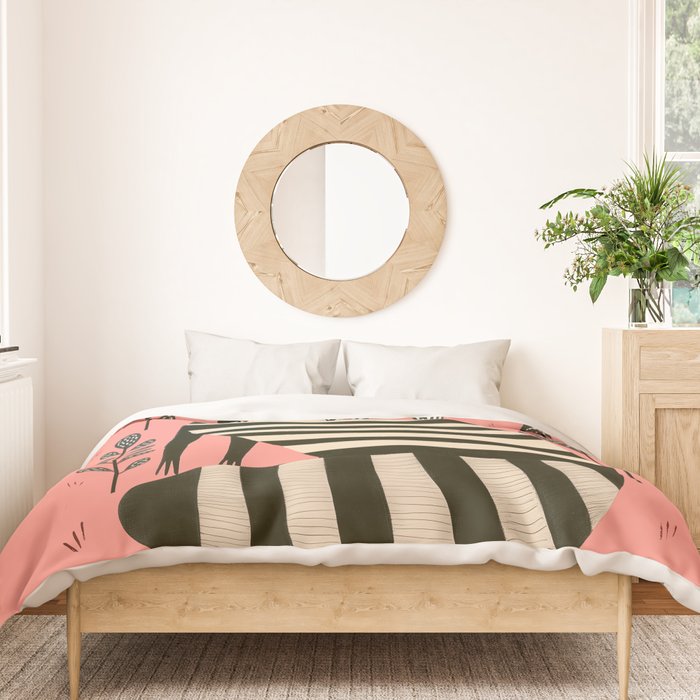 Pink Forest Raccoon Duvet Cover Gallery Image 3