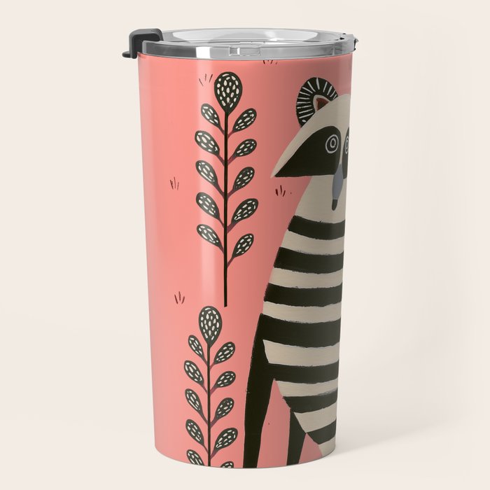 Pink Forest Raccoon Travel Mug Gallery Image 3