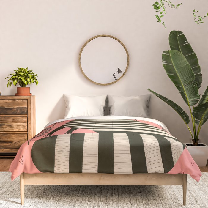 Pink Forest Raccoon Comforter Gallery Image 3
