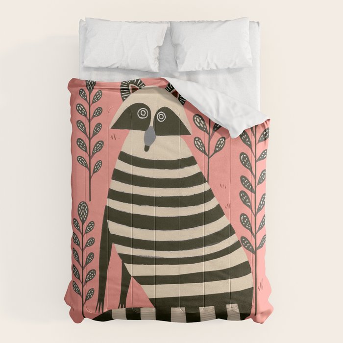Pink Forest Raccoon Comforter Gallery Image 6