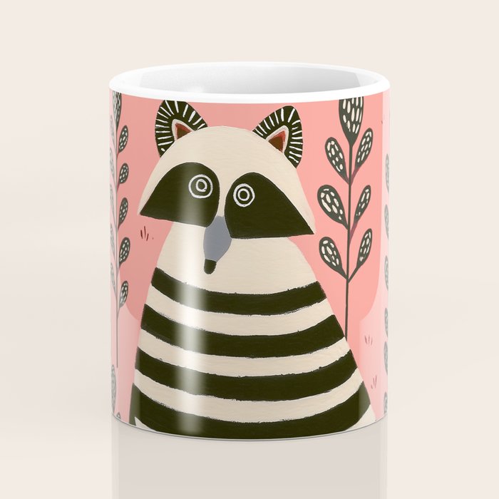 Pink Forest Raccoon Coffee Mug Gallery Image 4