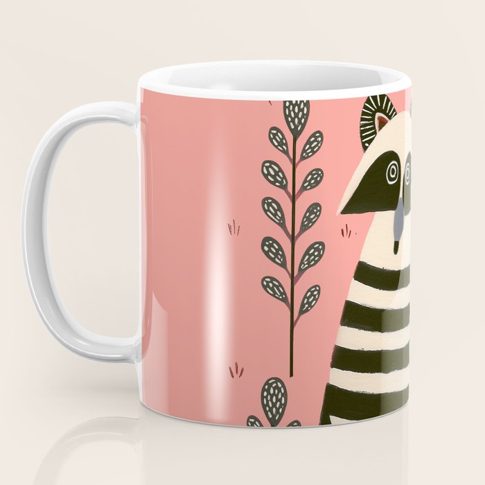 Pink Forest Raccoon Coffee Mug Gallery Image 3