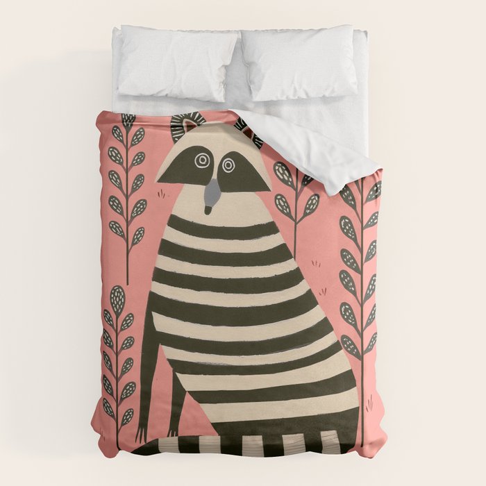 Pink Forest Raccoon Duvet Cover Gallery Image 6