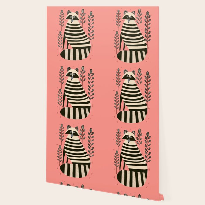 Pink Forest Raccoon Wallpaper Gallery Image 2