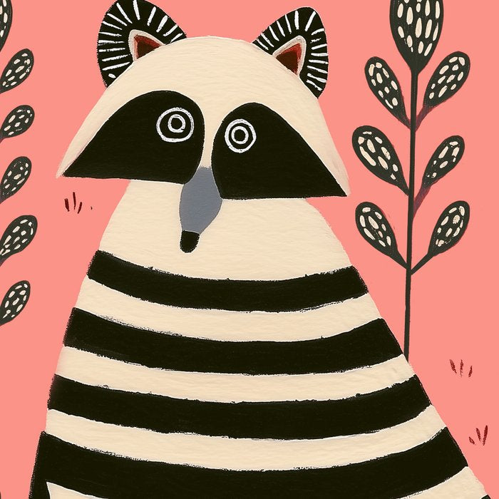 Pink Forest Raccoon Coffee Mug Gallery Image 2