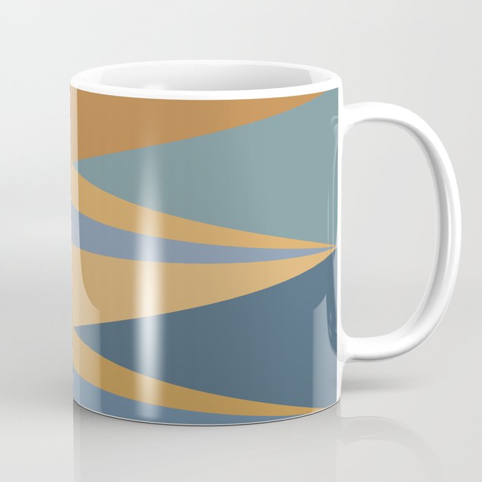 Geometric Triangles IX Blue and Orange Coffee Mug Gallery Image 1