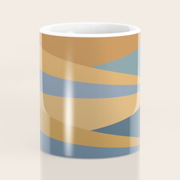 Geometric Triangles IX Blue and Orange Coffee Mug Gallery Image 4