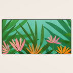 Tropical Views - Pink and Green Landscape Illustration Desk Mat Gallery Image 3
