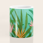 Tropical Views - Pink and Green Landscape Illustration Coffee Mug Gallery Image 4