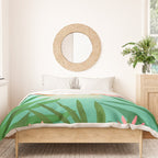 Tropical Views - Pink and Green Landscape Illustration Duvet Cover Gallery Image 3