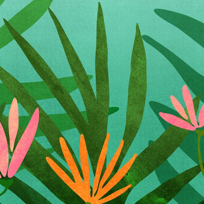 Tropical Views - Pink and Green Landscape Illustration Coffee Mug Gallery Image 2