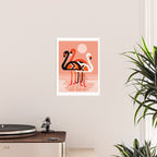 Posse - flamingo throwback nostalgia retro neon art print hipster trendy style minimal abstract geo Poster Gallery Image 2