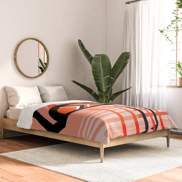 Posse - flamingo throwback nostalgia retro neon art print hipster trendy style minimal abstract geo Comforter Gallery Image 2