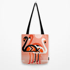 Posse - flamingo throwback nostalgia retro neon art print hipster trendy style minimal abstract geo Tote Bag Gallery Image 2