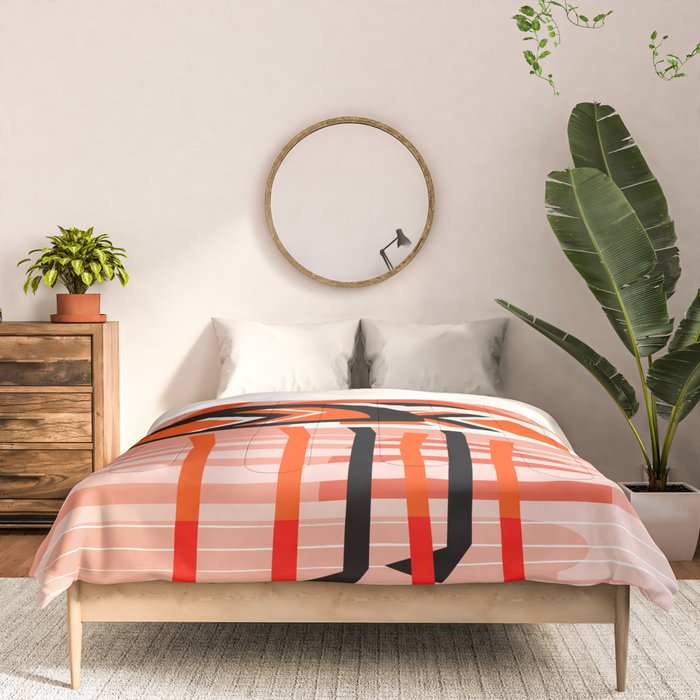 Posse - flamingo throwback nostalgia retro neon art print hipster trendy style minimal abstract geo Comforter Gallery Image 3