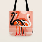 Posse - flamingo throwback nostalgia retro neon art print hipster trendy style minimal abstract geo Tote Bag Gallery Image 1