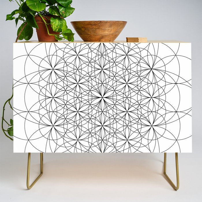 Flower of life sacred geometry Credenza Gallery Image 1