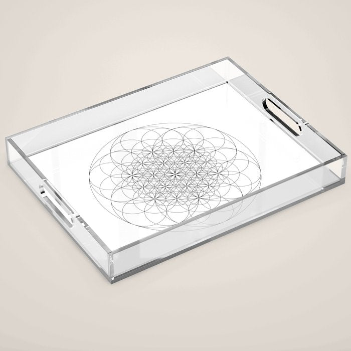 Flower of life sacred geometry Acrylic Tray Gallery Image 1