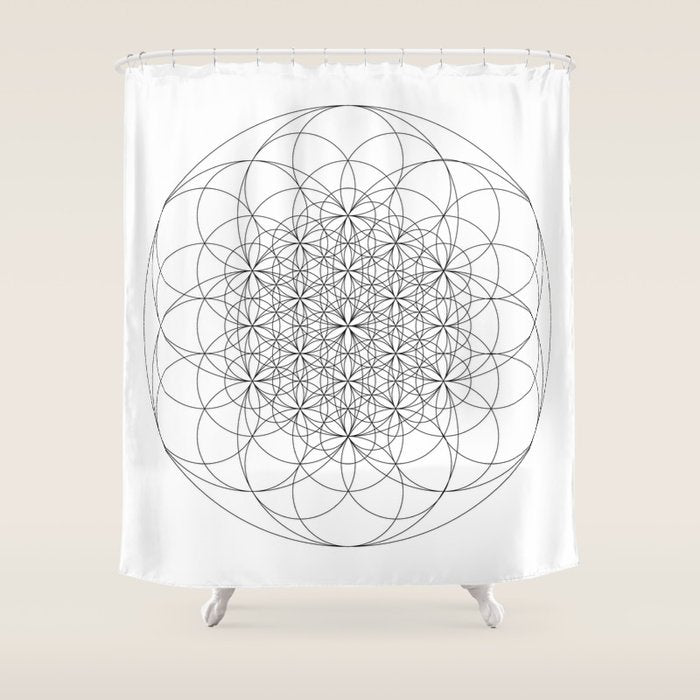 Flower of life sacred geometry Shower Curtain Gallery Image 1