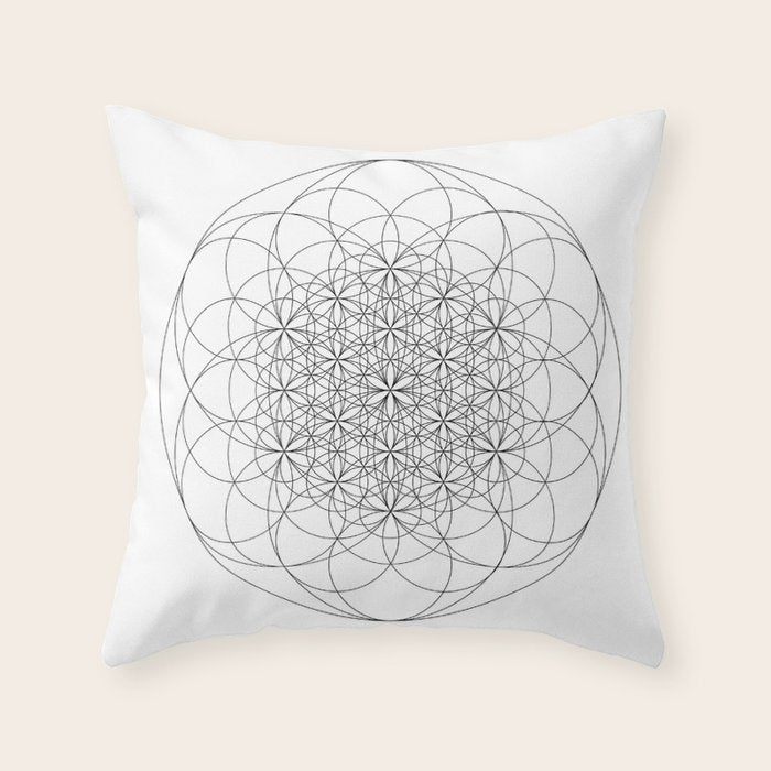 Flower of life sacred geometry Throw Pillow Gallery Image 1