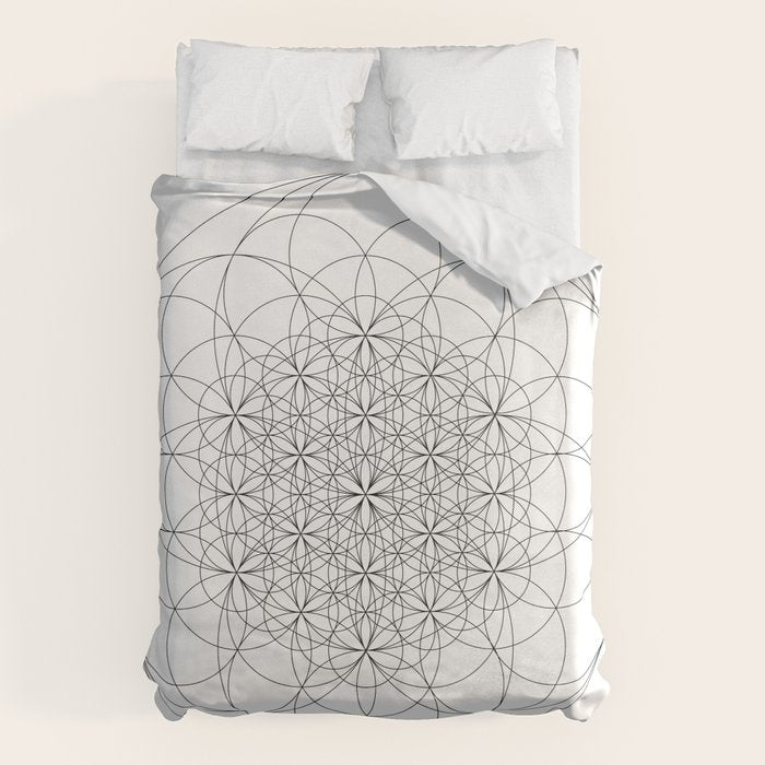 Flower of life sacred geometry Duvet Cover Gallery Image 1