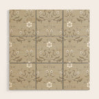 Vintage Cafe Floral - Oat Wood Wall Art Gallery Image 1